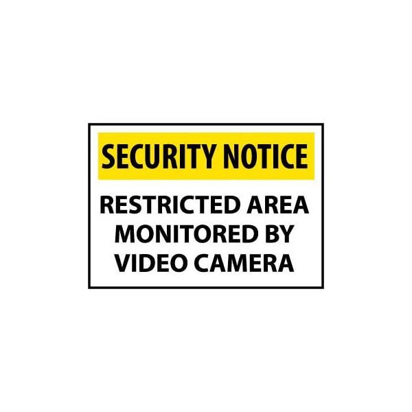 Security Notice Plastic - Restricted Area Monitored By Video Camera